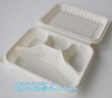 4 compartment lunch box, corn starch meat packing trays, Meal Prep Tray