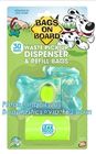 Dog poop bag with dispenser and leash clip for doggy waste on roll, biodegradable PE dog poop pet waste bag