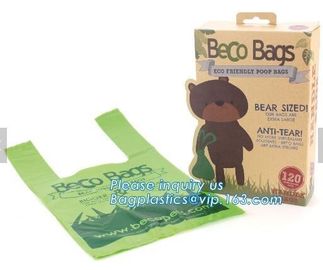 100% Eco friendly plastic shopping bags/T-shirt compostable food packaging for supermarkt, disposable plastic garbage ba