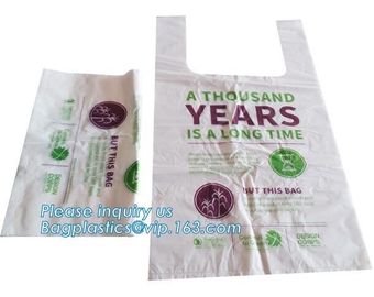 BioPlastic T-shirt bag used for take away food, Compostable Disposable Biodegradable Plastic Bags Garbage Bag For Frozen