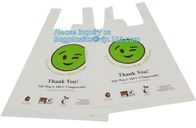 T-shirt 100% Biodegradable Plastic Charity Bag, Custom printing plastic flat poly bags with air hole, charity donations