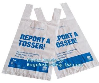 awesome quality compostable t shirt plastic bags, corn starch plastic bag / compost T-shirt bag / 2.5mil thickness plast