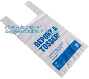 awesome quality compostable t shirt plastic bags, corn starch plastic bag / compost T-shirt bag / 2.5mil thickness plast