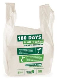 Biodegradable compostable HDPE/LDPE Clear Food Bag, Biodegradable White Trash Bags Compostable Food Waste Bags