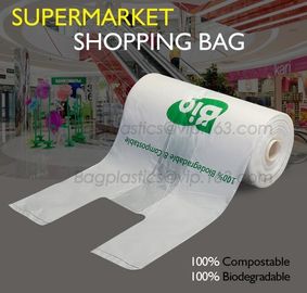 PBAT+PLA 100% compostable bio degradable vest shopping bags, Carrier Small Compostable 100% Oxo Biodegradable Plastic Ba