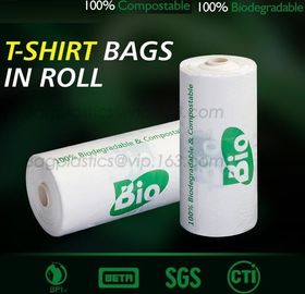 Cornstarch 100% compostable bio degradable vest shopping plastic bags, Compostable Vietnam Shopping Packed Bags