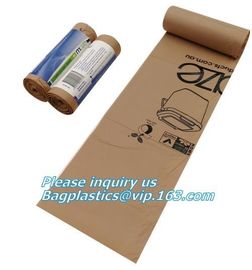 drawstring 100% eco friendly direct manufacturing factory compostable garbage bags on roll, Sealing &amp; Handle and Customi