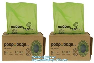 cornstarch 100% compostable biodegradable dog poop bags, compostable pet poop dog print bags, Pick Up Waste Pet Dog Poop