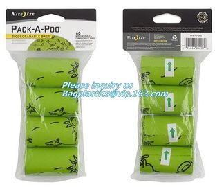 EN13432 BPI OK compost home ASTM D6400 certified biodegradable dog poop bags, Dog Poop Waste Trash Bag, Toilet Compostab