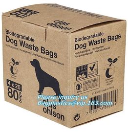 Waste Poop Bag With Customized Logo, Unscented Environment Friendly Compostable Dog Pet Poop Bags Drawstring Holder Disp