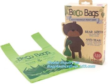 Disposable PE dog poop bag with printing, Pet Compostable disposable biodegradable plastic garbage bag