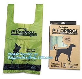 Disposable PE dog poop bag with printing, Pet Compostable disposable biodegradable plastic garbage bag