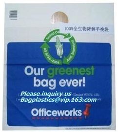 Compostable T-Shirt Bags/Vest Carrier PE Plastic resuable shopping bag, Biodegradable and Compostable T-shirt Bags/vest