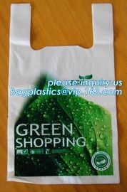 En13432 certified custom printed wholesale biodegradable compostable plastic pharmacy bag with singlet handle BAGS