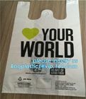 China manufacturer 100% biodegradable singlet bags with EN13432 BPI OK compost home ASTM D6400 certificates, BIO, ECO