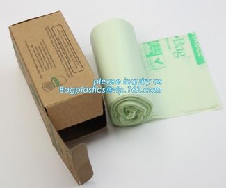 eco friendly wholesale cornstarch custom color printed 100% biodegradable compostable plastic garbage bags on roll