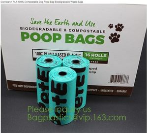 factory supplier Compostable Recyclable Clear Poly Bags Custom Logo Seal Garbage Bag,dog poop bag, doggy bag, pet suppli