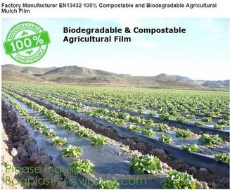 Factory Manufacturer EN13432 100% Compostable and biodegradable Agricultural Mulch film, starch plant based wrap film pa