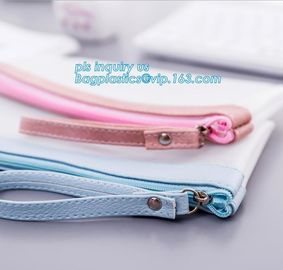 clear vinyl TPU pencil case bag with zipper for boys girls, Creative contracted envelope bag translucent frosted pencil