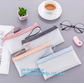 Translucent Zipper Lock TPU Pencil Bag / Pencil Case, vinyl TPU pencil case bag with zipper, Waterproof student pencil c