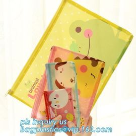 Document Bag with Plastic Slider Stationery Penil Pen Case Storage Bag, Student office slider transpraent plastic storag
