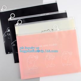 towel slider cosmetic bag, Slider Zip Poly Bag, office file bag with zipper/document file pockect, clear pvc zipper bag/