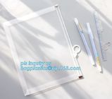 PVC slider Zip lockk bag for stationery, file,school kids, stationery packaging zipper bag with slider, PVC plastic Hanger