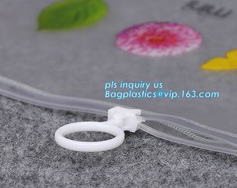 Transparent Stationery Packaging Bags with Slider, PVC Plastic Zipper Bags For Bra Bikini Packaging, zipper slider closu