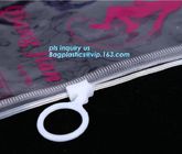 slider pvc vinyl hanger bag, vinyl PVC bags with slider zipper, OEM clear plastic zipper pouch/ clear vinyl slider zippe