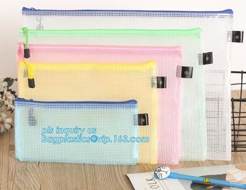 Mesh Bag File Document Bag PVC File Folder Stationery Filing Production School Office Supply-in File Folder from Office