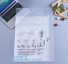 water resisting plastic garment packaging slider zipper pouch, slider bag zipper bag for daily necessities, slider zippe