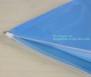 PVC/EVA Plastic Promotion Gift Packaging Bag With Slider Zipper, hook pvc vinyl metal zip sider packaging bag, package