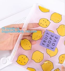 zipper slider bags for pencils pens, frosted vinyl EVA zipper blanket bags for garment packing, school pencil bag/printi