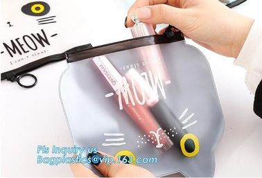 portable toilet vinyl non-toxic odorless clear transparent PVC slider zipper bag with custom logo, zipper slider pvc bag