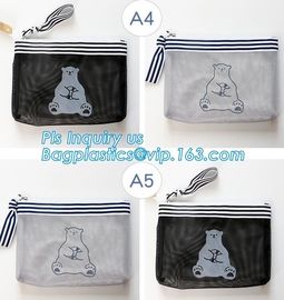 Mesh PVC Document File Bags With Zipper Closure A4 A5 A6 Size File Packing Bags, A5 B5 zipper mesh file bags, slider zip