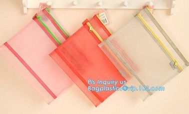 PVC interlayer zipper document mesh bag, Mesh Zipper Bag For Office &amp; School File Document A4, Zipper mesh document bag