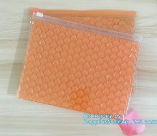 Newest reusable air bubble stationery packaging bags envelope shock proof bag with slider zip lock for fragile articles