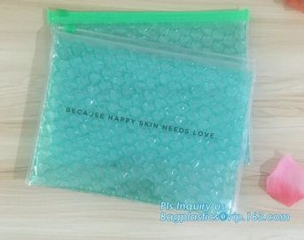 Zipper slider clear custom undergarment packaging bag,top slider zipper bag zipper silver foil garment packaging bag