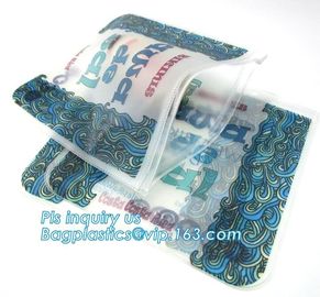 resealable slider zipper underwear packaging bags with logo, matte frosted PVC slider zipper bag plastic bag with zipper