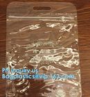 Cosmetic Zip lockk clear bubble bags/Hot sale Slider Zipper Bag, slider hook hanging zipper bag, Slider Zipper PVC Pencil