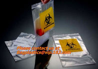 PE Biohazard Bag with zip,plastic biohazard zipper lock bag, Kangaroo Zipper Bag with Pocket made in China, testing bags