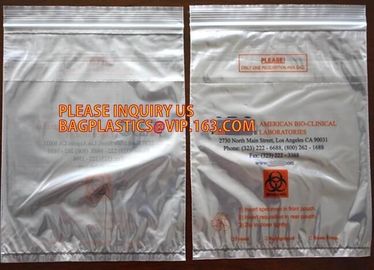 Biohazard specimen zipper bag Customized, zipper specimen store plastic biohazard bag manufacture sell, laboratory test