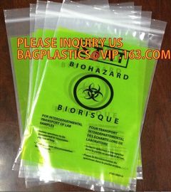 printing plastic biohazard PE Zipper Specimen Bags, Zip Top Biohazard Bags, Bio Harzard Specimen Bags/Medical Waste Bioh