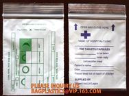 specimen envelopes zip lock bag/plastic medical specimen transport packaging bag for laboratory, package/PE transparent