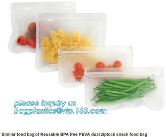 Seal Reusable PEVA Storage Bags ideal For Food Snacks, Lunch Sandwiches, Makeup, ReZip Seal Reusable Storage Bag PEVA fo