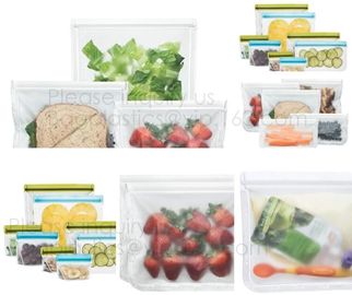 Reusable Food Storage Freezer PVC Snack Bags FDA Approved Food-Grade PEVA Leak-Proof Sandwich Bags,PEVA Reusable Food St