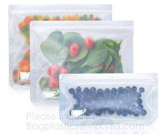 Reusable BPA Free Food Grade Preservation Storage Silicone Food Fresh Bag,Silicone Plastic Packaging Food Zip Silicon Fr