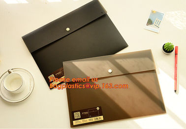 PP Polypropylene Plastic Office Stationery, PP Translucent plastic button document file folder bag with line structure