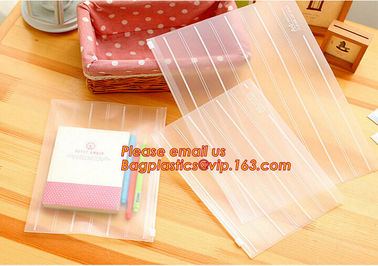 transparent clear PVC Slider zipper bag plastic bag with zipper, Vinyl Slider Red Zipper Clear PVC Bag, Printed PVC LDPE