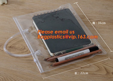 Simple clear Plastic PVC A4 file bag with zipper, pvc Zip lockk file bag, Custom PP A4 File Bag Document Bag Plastic Zippe